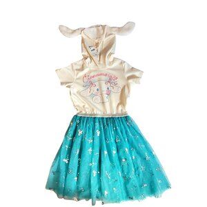 Cinnamoroll Hooded Dress With Ears Size XL By Hybrid Sanrio Egret Sparkle Skirt